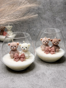 🧸 Fluffy Couple Teddy Bear Jar Candle  By Blush Scent